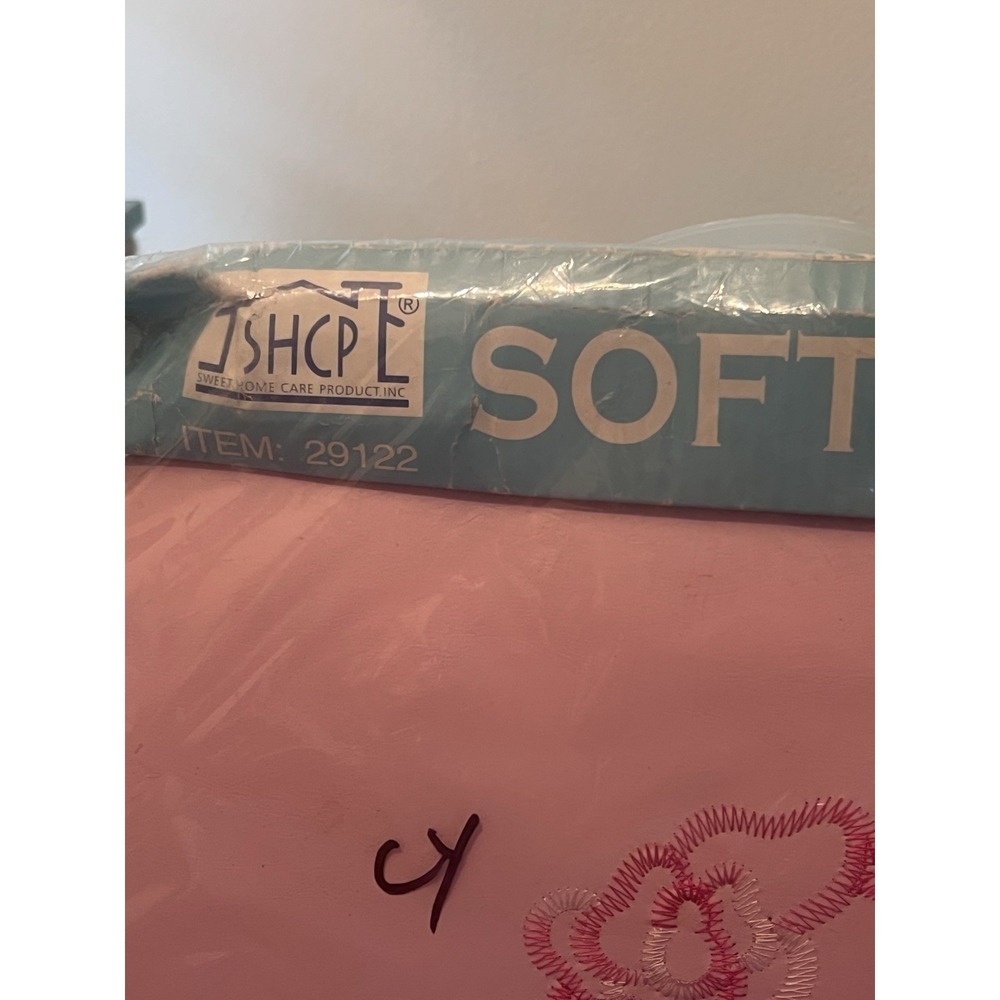 Soft Seat Vintage Embroidered Pink Retro Cushioned Toilet Seat NOS Flowers Rare - Picture 4 of 8
